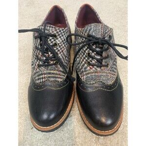 Women's L'Artiste by Spring Step Muggiasti Oxford Brogue Shoes Black Multi Sz 38